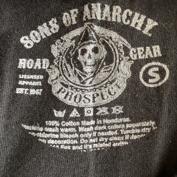 SONS OF ANARCHY ROAD GEAR Mens Black Graphic T.Shirt Size Small 100% Cotton New - Picture 9 of 10